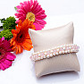 Women&#39;s pearl bracelet double white pearls with rose gold