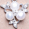 Silver pendant with white pearls and zircons Ag 925 014563 WP