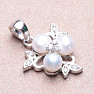 Silver pendant with white pearls and zircons Ag 925 014563 WP