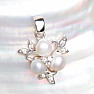 Silver pendant with white pearls and zircons Ag 925 014563 WP