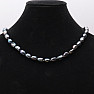 Women's pearl necklace black pearls 10 mm