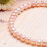 Women&#39;s pearl bracelet peach pearl 5 mm