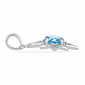 Silver pendant with cut Swiss Blue topaz and zircons Ag 925 023185 SBT