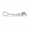 Silver pendant with cut emerald and zircon Ag 925 026584 EM