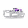 Silver pendant with cut African amethyst and zircons Ag 925 026951 AFAM