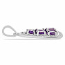 Silver pendant with cut African amethysts and zircons Ag 925 029355 AFAM