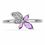 Silver ring with African amethysts and zircons Ag 925 026097 AFAM