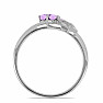 Silver ring with African amethysts and zircons Ag 925 026097 AFAM