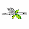 Silver ring with cut olivines and zircons Ag 925 026097 PD