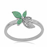 Silver ring with cut emeralds and zircons Ag 925 026097 EM