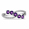 Silver ring with African amethyst and zircons Ag 925 026296 AFAM