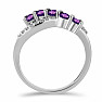 Silver ring with African amethyst and zircons Ag 925 026296 AFAM