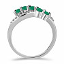 Silver ring with cut emerald and zircons Ag 925 026296 EM