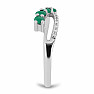 Silver ring with cut emerald and zircons Ag 925 026296 EM