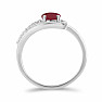 Silver ring with cut ruby and zircons Ag 925 036636 RB