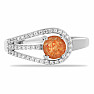 Silver ring with sunstone and zircons Ag 925 036636 SUS