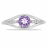 Silver ring with Brazilian amethyst and zircons Ag 925 010436 BRAME