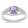 Silver ring with Brazilian amethyst and zircons Ag 925 010436 BRAME