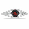 Silver ring with cut garnet and zircons Ag 925 010436 GT