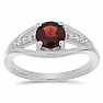 Silver ring with cut garnet and zircons Ag 925 010436 GT