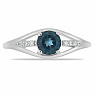 Silver ring with London topaz and zircon Ag 925 010436 LT