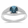 Silver ring with London topaz and zircon Ag 925 010436 LT