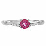 Silver ring with Pink topaz and zircons Ag 925 012722 PT