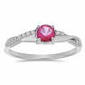 Silver ring with Pink topaz and zircons Ag 925 012722 PT