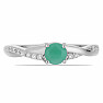 Silver ring with a cut emerald Ag 925 012722 EM