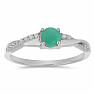 Silver ring with a cut emerald Ag 925 012722 EM