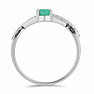 Silver ring with a cut emerald Ag 925 012722 EM