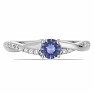 Silver ring with cut tanzanite and zircons Ag 925 012722 TZ