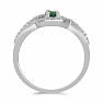 Silver ring with polished chrome diopside and zircons Ag 925 013424 DIO