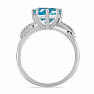 Silver ring with Swiss Blue topaz and zircons Ag 925 015554 SBT