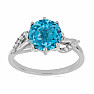 Silver ring with Swiss Blue topaz and zircons Ag 925 015554 SBT