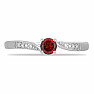 Silver ring with cut garnet and zircons Ag 925 015992 GT