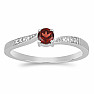 Silver ring with cut garnet and zircons Ag 925 015992 GT