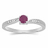 Silver ring with a cut ruby Ag 925 015992 RB