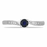 Silver ring with blue sapphire and zircons Ag 925 015992 SAF