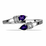 Silver ring with African amethyst and zircons Ag 925 016430 AFAM