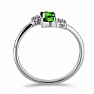 Silver ring with polished chrome diopside and zircons Ag 925 016430 DIO