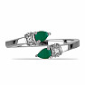 Silver ring with cut emerald and zircons Ag 925 016430 EM