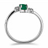 Silver ring with cut emerald and zircons Ag 925 016430 EM