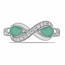 Silver ring with a cut emerald Ag 925 016796 EM