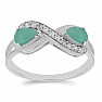 Silver ring with a cut emerald Ag 925 016796 EM