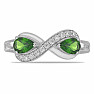 Silver ring with polished chrome diopside and zircons Ag 925 016796 DIO