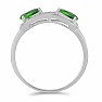 Silver ring with polished chrome diopside and zircons Ag 925 016796 DIO