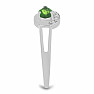 Silver ring with polished chrome diopside and zircons Ag 925 016796 DIO