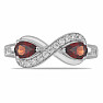 Silver ring with cut garnet and zircons Ag 925 016796 GT