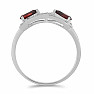 Silver ring with cut garnet and zircons Ag 925 016796 GT